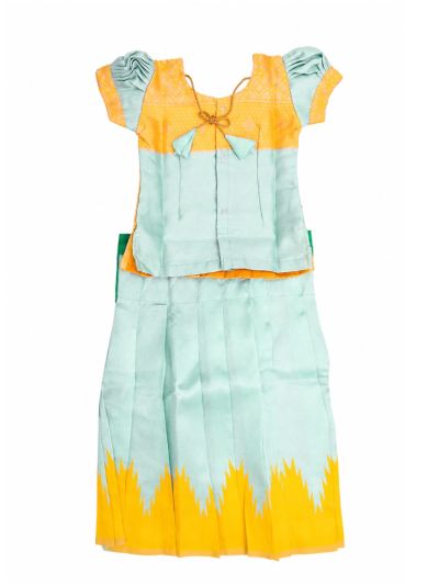 Charming Girls Readymade Stone Work Art Silk Pattu Pavadai Set