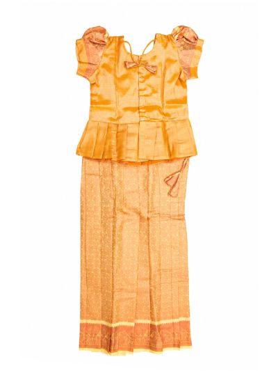Charming Girls Readymade Stone Work Art Silk Pattu Pavadai Set