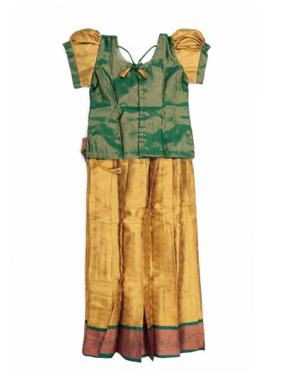 Charming Girls Readymade Stone Work Art Silk Pattu Pavadai Set