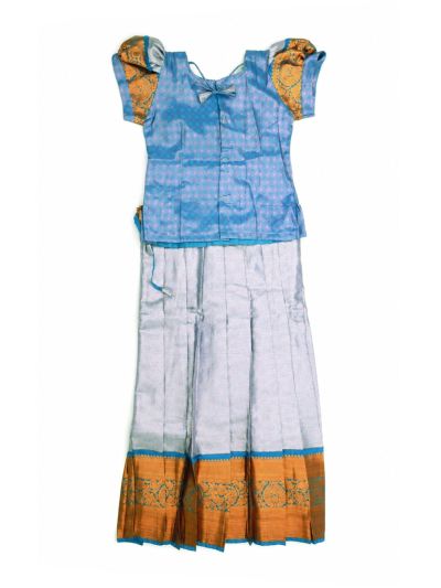 Charming Girls Readymade Stone Work Art Silk Pattu Pavadai Set