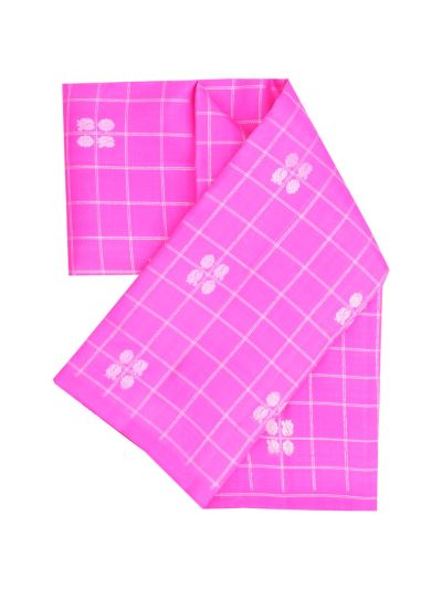 Gracecharm Elegant Pure Soft Silk Checked Butta Design with Borderless Saree