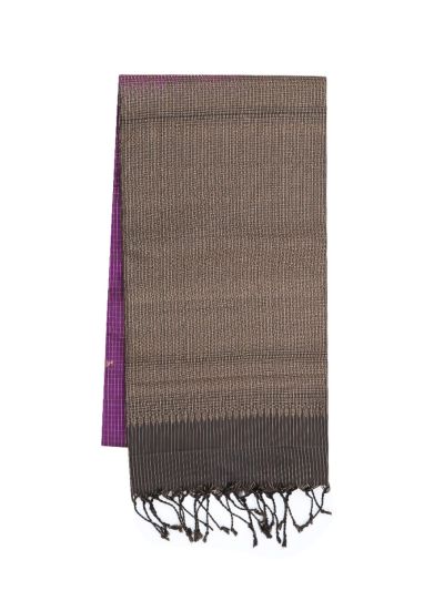 Gracecharm Elegant Pure Soft Silk Checked Butta Design Contrast Border Saree