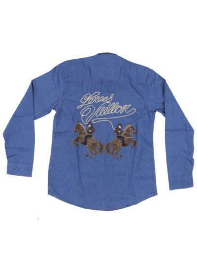 Gracecharm Boys Denim Casual Full Sleeve Shirt