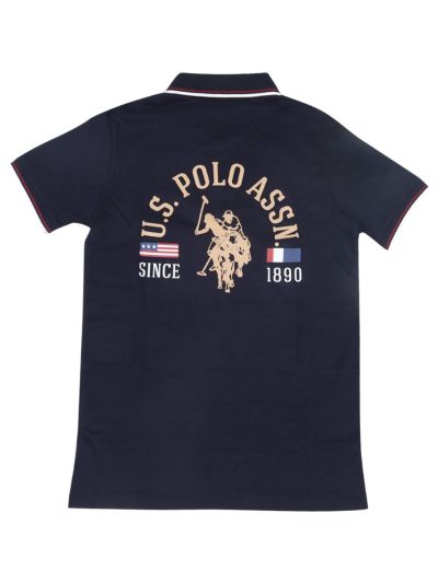 U.S. Polo Boy's Premium Hosiery Collar Half Sleeve Casual T-Shirt