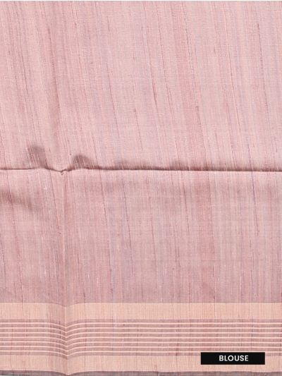 BlossomEase Art Dupion Plain with Contrast Border Saree
