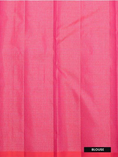 Gracecharm Elegant Pure Soft Silk Checked Design with Small Border Saree