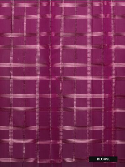 Gracecharm Elegant Pure Soft Silk Checked and Dot Design with Small Border Saree