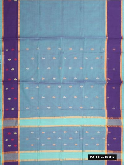 Gracecharm Venkatagiri Cotton Butta Design with Border Saree - Without Blouse
