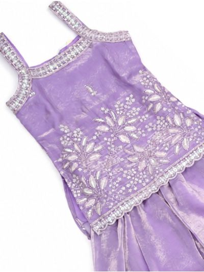 Gracecharm Girls Embroidered Top and Palazzo Set with Dupatta