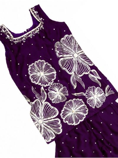 Gracecharm Girls Top and Palazzo Set with Dupatta