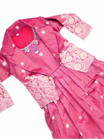 Gracecharm Girls Ethnic Top and Skirt with Jacket Set