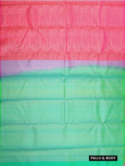 Gracecharm Pure Soft Silk Geometric Checked Design with Small Border Saree