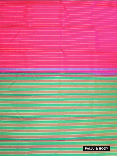 Gracecharm Elegant Pure Soft Silk Striped Design Borderless Saree