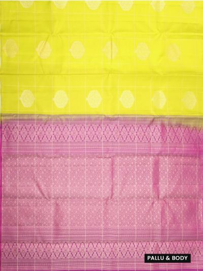 Gracecharm Elegant Pure Soft Silk Checked and Butta Design Borderless Saree