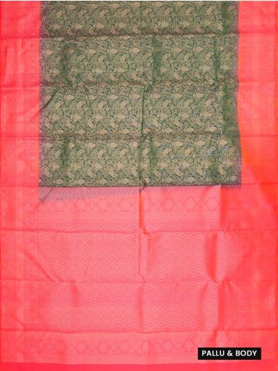 Gracecharm Elegant Pure Soft Silk Floral Design Contrast Border Saree