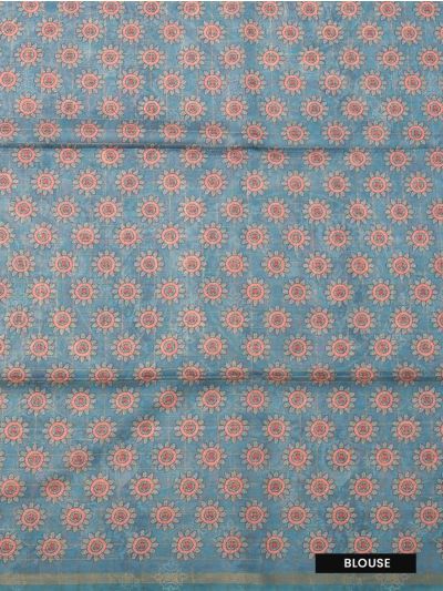 BlossomEase Art Tussar Checked and Butta Design with Border Saree
