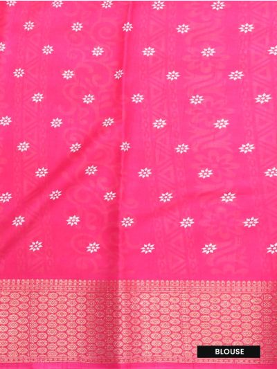 BlossomEase Art Tussar Floral Design Contrast Border Saree