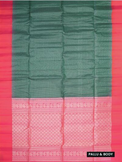 Gracecharm Elegant Pure Soft Silk Checked Design Contrast Border Saree