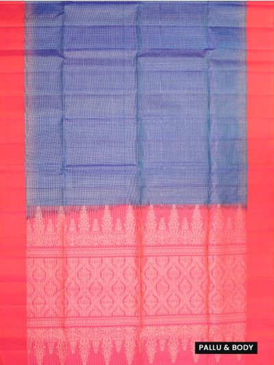 Gracecharm Elegant Pure Soft Silk Checked Design Contrast Border Saree
