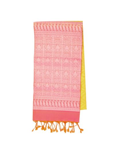 Gracecharm Elegant Pure Soft Silk Chevron Design Contrast Border Saree