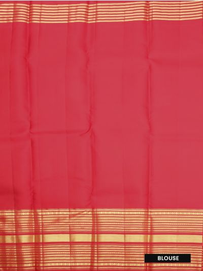 Vivaha Pure Silk Kanchipuram Wedding Jacquard Floral Motif with Zari Border Saree