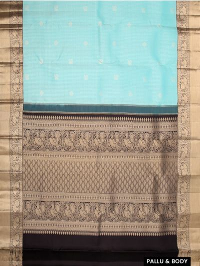 Vivaha Pure Silk Kanchipuram Wedding Jacquard Checked Butta Design Zari Border Saree