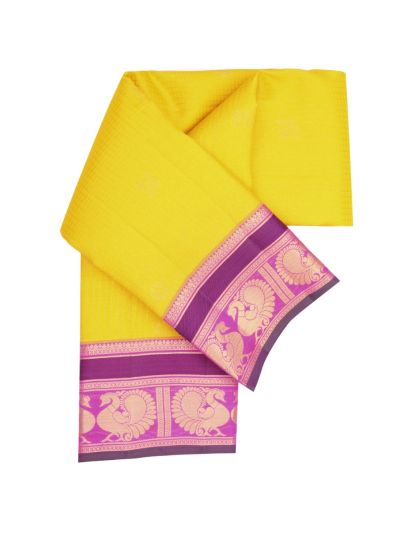 Vivaha Pure Silk Kanchipuram Wedding Jacquard Checked Butta Design Zari Border Saree