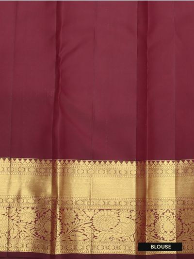 Vivaha Pure Silk Kanchipuram Wedding Jacquard Peacock Motif with Zari Border Saree