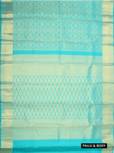 Vivaha Pure Silk Kanchipuram Wedding Jacquard Floral Motif with Zari Border Saree