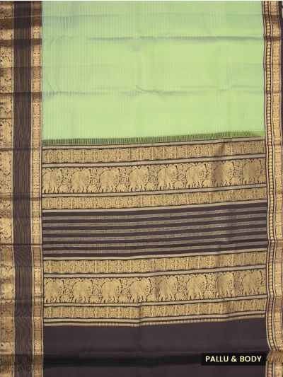 Vivaha Pure Silk Kanchipuram Wedding Jacquard Striped Design with Zari Border Saree