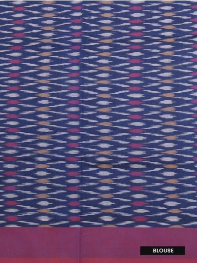 Gracecharm Pochampally Cotton Ikat Butta Design with Border Saree