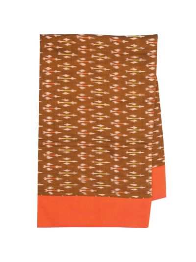 Gracecharm Pochampally Cotton Ikat Butta Design with Border Saree