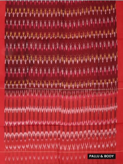 Gracecharm Pochampally Cotton Ikat Butta Design with Border Saree