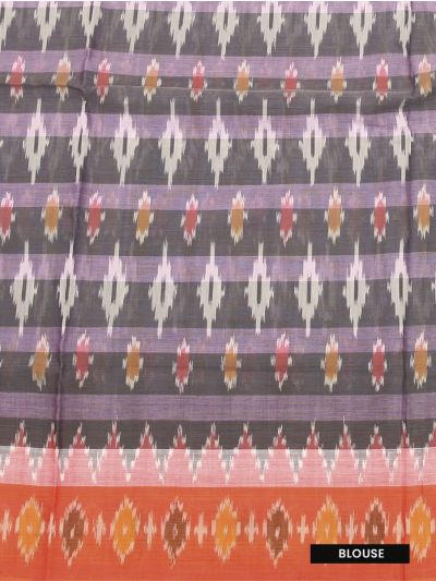 Gracecharm Pochampally Cotton Ikat Design with Border Saree
