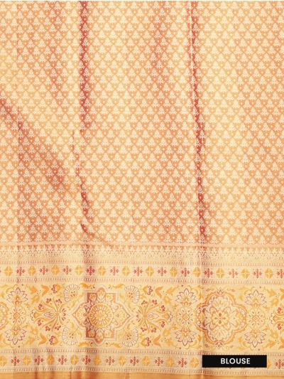 Vivaha Pure Silk Bridal Kanchipuram Floral Motif with Zari Border Saree
