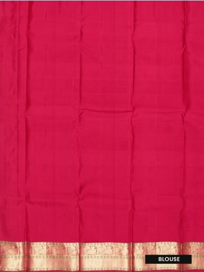 Vivaha Pure Silk Kanchipuram Checked and Butta Design with Zari Border Saree