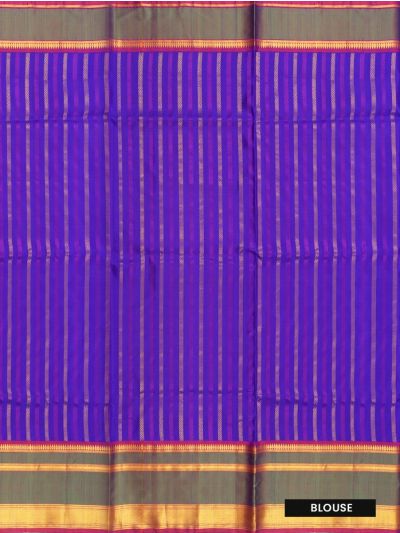 Kanmanie Pure Soft Silk Striped and Butta Design with 8 Inch Jacquard Border Saree