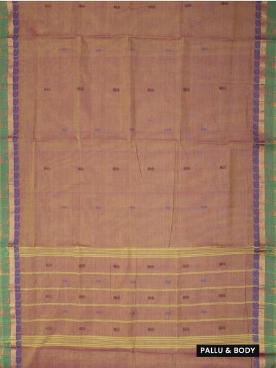 Chettinad Cotton Butta Design Paisley Border Saree - Without Blouse