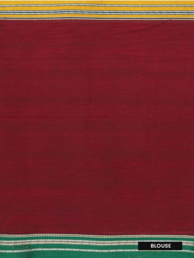 Gracecharm Banahatti Cotton Plain Contrast Border Saree