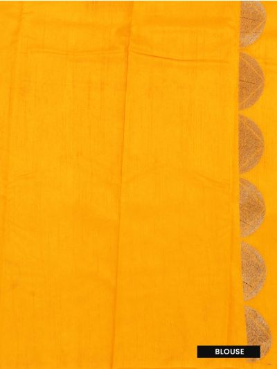 Gracecharm Semi Georgette Half Circle Motif Saree with Zigzag Stripe Design