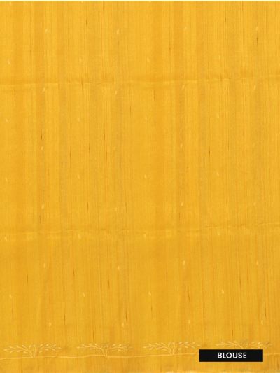 Gracecharm Semi Tussar Floral Embroidered Saree with Large Floral Pallu Design