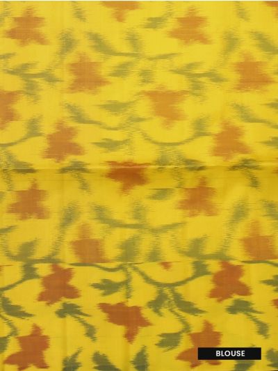 Gracecharm Pure Soft Silk Butta Design Contrast Ikat Border Saree