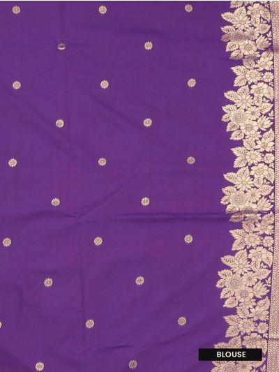 Gracecharm Shot Silk Floral Butta Design Floral Leaf Border Saree 