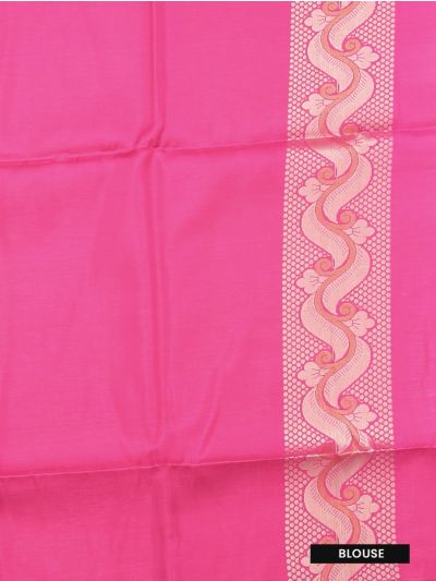 Mau Fancy Striped and Floral Butta Design with Contrast Border Saree