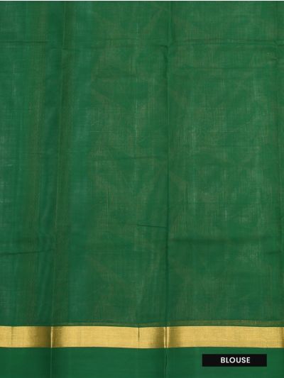 Gracecharm Elegant Kanchi Cotton Striped Butta Design Contrast Border Saree
