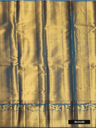Gracecharm Elegant Tissue Silk Floral Jaal Motif Heritage Procession Zari Border Saree