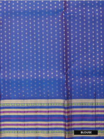Kanmanie Soft Silk Floral and Circular Butta with 8 Inch Traditional Border Saree