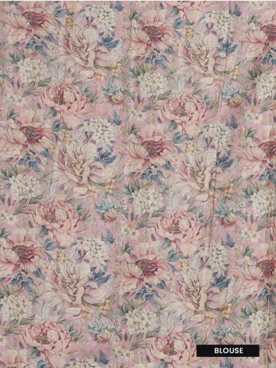 Gracecharm Semi Tussar Silk Dot Butta with Floral Garden Border Saree