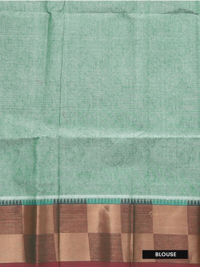 Gracecharm Kovai Cotton Floral Embossed with Stripe Pallu Saree