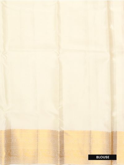 Vivaha Pure Silk Kanchipuram Floral Panel Jaal Butta Rudraksha Zari Border Saree